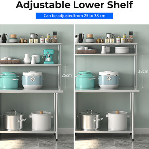 122CM Kitchen Overshelf for Tabletop - Silver by Costway