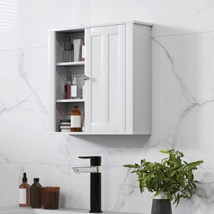 HOMCOM Bathroom Wall Cabinet with Adjustable Shelves - White by HOMCOM