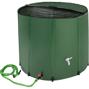 Rainwater Tank - Green / 98cm / 100cm by tectake