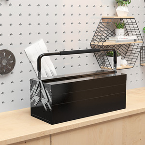 DURHAND 3 Tier Metal Tool box - Black / 34cm / 21 - 34 cm by DURHAND