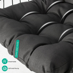 Outdoor Indoor Wicker Hanging Chair - Grey by Furniture One