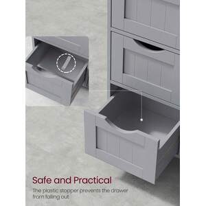 VASAGLE Bathroom Floor Storage Cabinet with 4 Drawers - Grey by VASAGLE