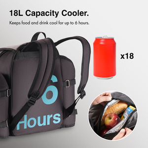 4 Person Picnic Backpack with Blanket - Dark Grey by VonShef