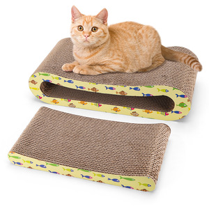 Cat Scratcher 2 in 1 Lounge Bed with Catnip - Brown by Nobleza