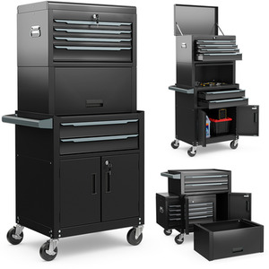 3-in-1 Tool Storage Cabinet Rolling Tool Chest by Costway