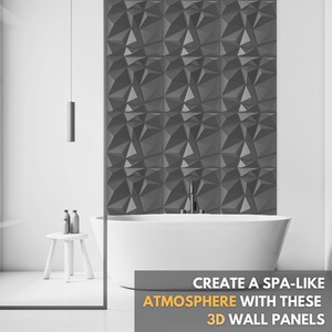 3D Wall Panels (50x50 cm) PVC Cladding Panel of Diamond Design by NOVECRAFTO