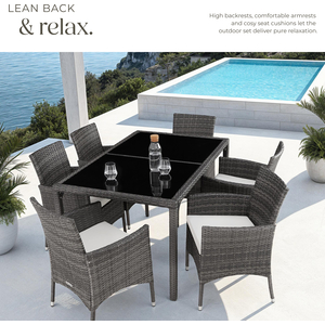 Rattan Garden Furniture Set 61 With Protective Cover by tectake