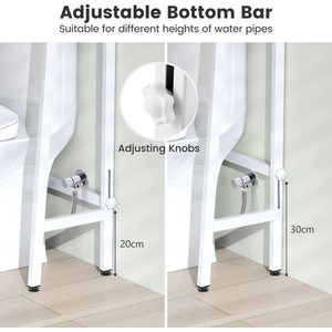 3-Tier Free Standing Above Toilet Rack Stand - White by Costway