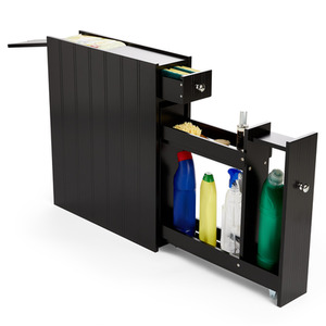 Slimline Bathroom Storage - Black by VonHaus