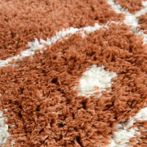 Nomadic Eye Catching Terracotta Shaggy Rug - Brae by The Rug Wholesaler