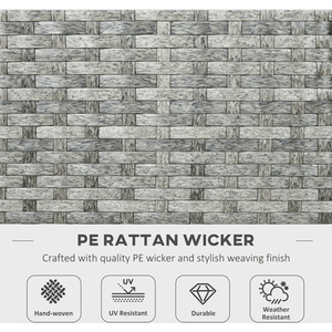 Outsunny 6 Seater Rattan Garden Furniture Set - Grey by Outsunny