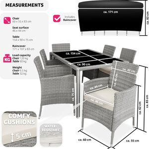 Rattan Garden Furniture Set 61 With Protective Cover by tectake