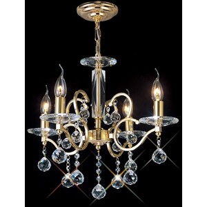 Zinta Ceiling Pendant Chandelier 4 Light French Gold, Crystal - French Gold