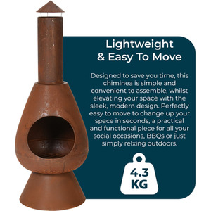 JSH Outdoor Fire Chiminea - Rust
