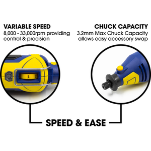 Rotary Tool Kit 80pc Accessory Set and Storage Case - Blue by Skotek