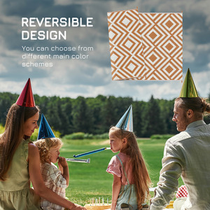 Outsunny Reversible Outdoor Rug with Carry Bag and Ground Stakes by Outsunny