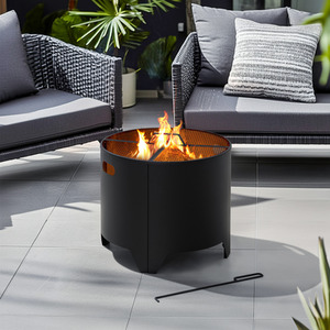 Outdoor Steel Fire Pit with Fire Poker - Black by Sunjoy