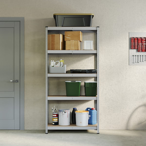 5 Tier Heavy Duty Adjustable Steel Garage Shelving Unit - 875kg Weight Capacity - Galvanised / 40cm by Vida Designs