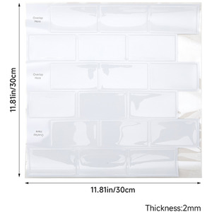 10Pcs Marble Effect Tile Stickers by Livingandhome