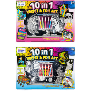 10 in 1 Velvet and Foil Art Kit - Multicolour