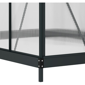 Outsunny Polycarbonate Walk-In Aluminium Garden Greenhouse - Grey, Clear / 6x8ft by Outsunny