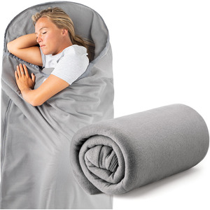 Single Fleece Grey Envelope Sleeping Bag Liner - Grey by Trail