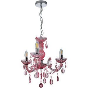 Glow Marie 3 Light Chandelier - Pink by Litecraft