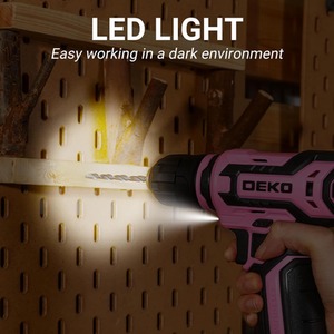 Cordless Drill 12V with Tool Set - Pink