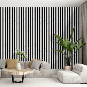 Wooden Slatted 3D Acoustic Wall Panelling - Marble / 240cm by Home Treats