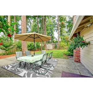 Liquid Marble Reversible Outdoor Rug - Grey