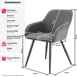 Dining Chair Scandi - Padded Boucle Cover, High Backrest by tectake