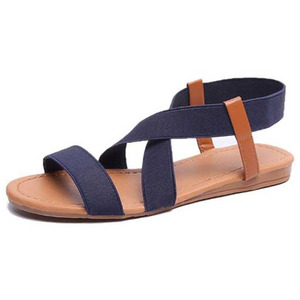 Elasticated Front Cross Strap Sandals