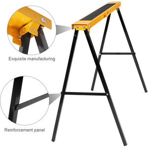 2 Saw Horses Saw Rack - Yellow by Costway