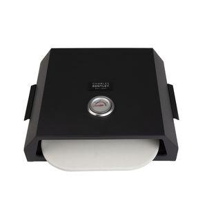 BBQ Pizza Box With Thermometer - Black by Charles Bentley