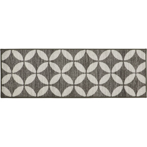 JVL Fiora Machine Washable Runner Mat, 50 x 150 cm, Pewter - Pewter by JVL