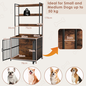 Chew-Resistant Dog Cage - Brown by Costway