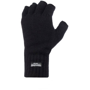 Mens 3M Thinsulate Thermal Insulated Black Fingerless Gloves - Black / M-L by Thinsulate