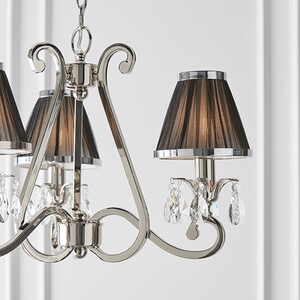 Oksana 3 Light Multi Arm Ceiling Pendant Chandelier Polished Nickel, E14