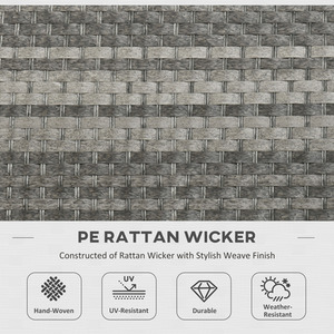 Outsunny 7 Pieces PE Rattan Garden Furniture Set - Grey by Outsunny