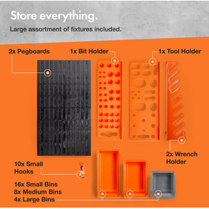 44 Piece Wall Mounted Pegboard Hook - Black by VonHaus