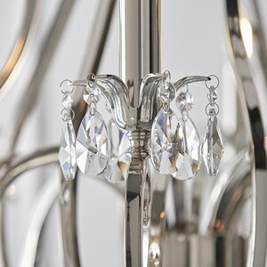 Oksana 12 Light Chandelier Polished Nickel Plate Finish, E14 - Polished Nickel Plate