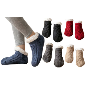 Thick Warm Slipper Socks - Black by n/a