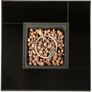 Large Outdoor Tall Square Rattan Gas Fire Pit Table with Lava Rocks - Brown by Teamson Home