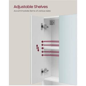 VASAGLE Bathroom Mirror Cabinet - White by VASAGLE