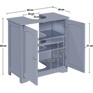 Yaheetech Bathroom Cabinet Under Sink Cabinet - Grey by Yaheetech