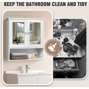 3 Shelves Toilet Wall Cabinet - White by Wyld and Coco