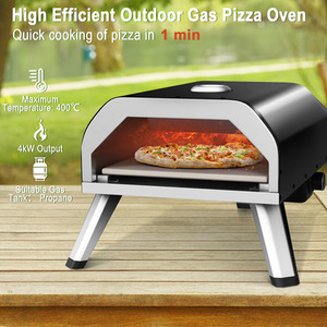 4KW Foldable Pizza Oven - Black by Costway