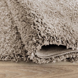 Desire Rugs Plain Living Room Fluffy Shaggy Area Rugs - Light Beige / 120x120 by Desire Rugs