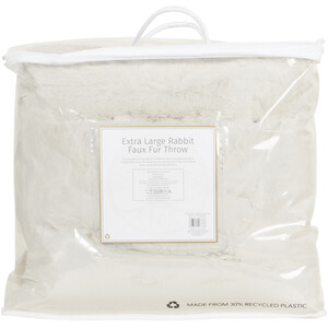 Rabbit Faux Fur Throw - Champagne / Extra Large by Divante