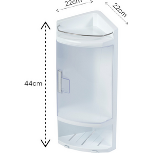 Breeze Corner Bathroom Wall Plastic Storage Unit - White by Showerdrape